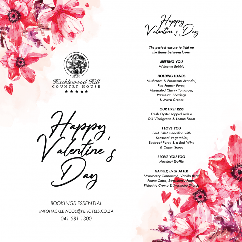 Valentines Day at Hacklewood Hill Country House